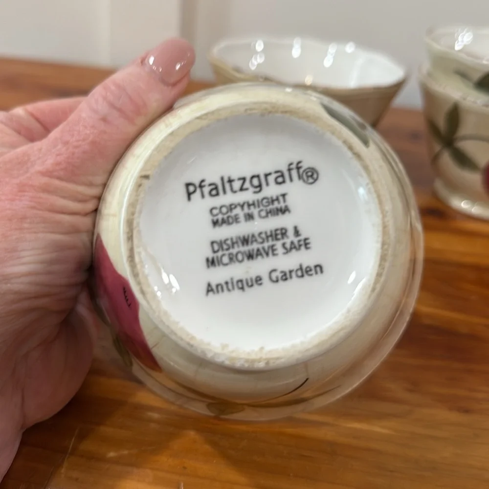 Pfaltzgraff Antique Garden Print Mini Dessert Bowls Set of 4